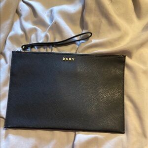 DKNY Black Clutch Sleek Minimalist Design